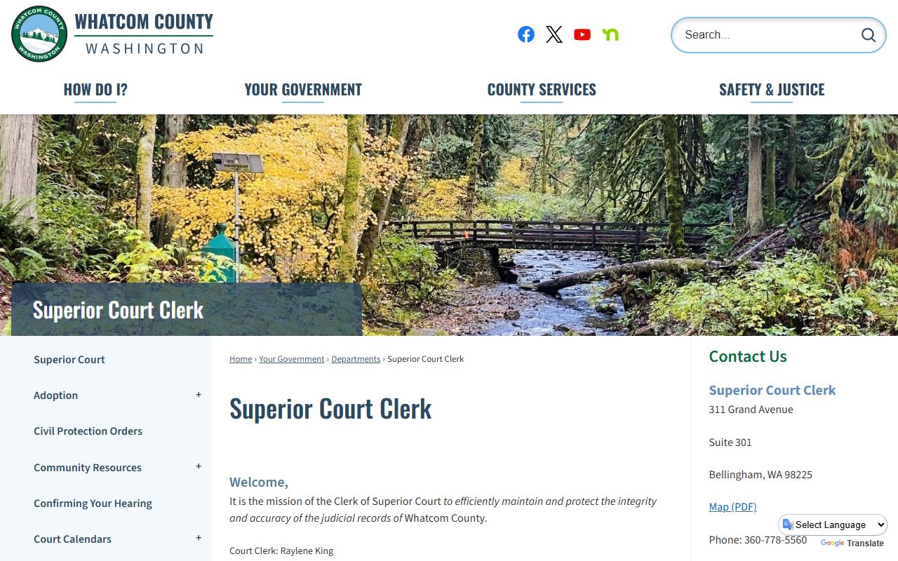 Whatcom County Superior Court Clerk records portal