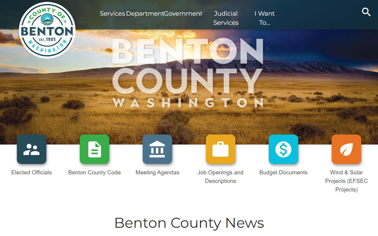 Benton County Superior Court records access page