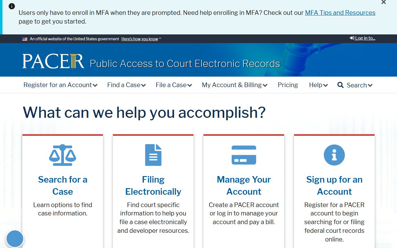 PACER public access to court electronic records portal for searching Snohomish County bankruptcy cases